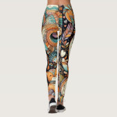 schattig dier en bloemen multielemental doodle leggings (Achterkant)