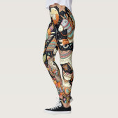 schattig dier en bloemen multielemental doodle leggings (Links)