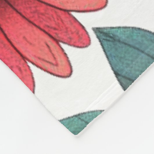 schattig dier en natuur bladeren bloemenblad fleece deken (Hoek)