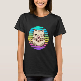 Schattig dier katje met zon, jongens, meisjes, vol t-shirt