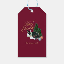 schattig dier kerstman cadeaulabel