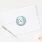 Schattig dier Kerstmis winter leuke ijsbeer blauw Ronde Sticker (Envelop)