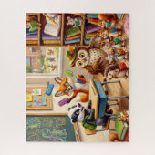 Schattig dier klaslokaal legpuzzel (Verticaal)