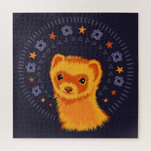 Schattig dier met kop legpuzzel (Verticaal)