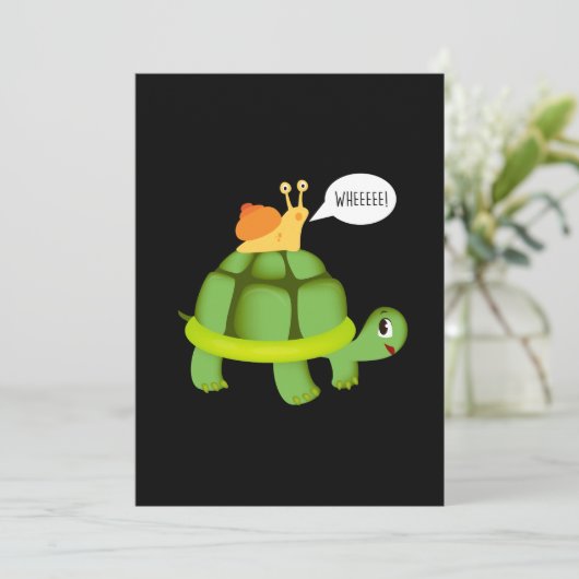 Schattig dier met spoelslak kaart (Staand voorkant)