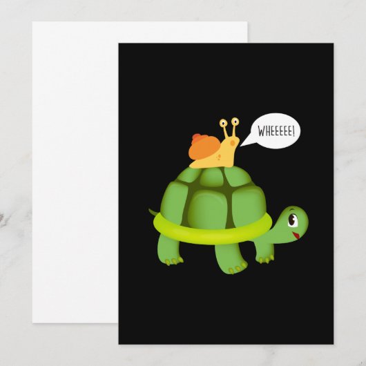 Schattig dier met spoelslak kaart (Voorkant / Achterkant)