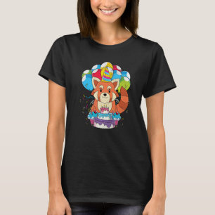 Schattig Dier Panda Kids Verjaardagsfeestje Rode P T-shirt