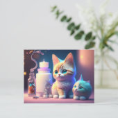 Schattig dier, postcrossing briefkaart (Staand voorkant)