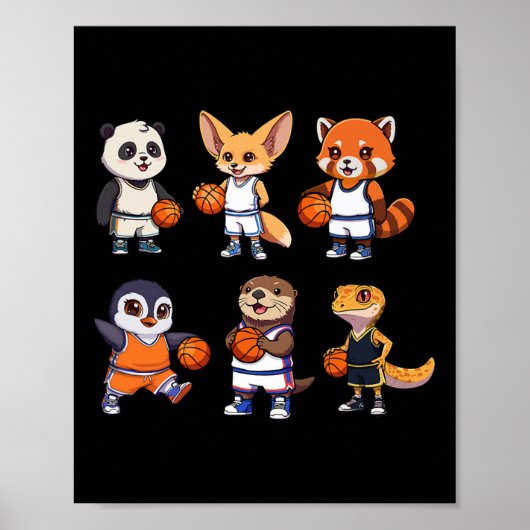 Schattig dier Team sporten Cartoon ontwerp Poster (Voorkant)