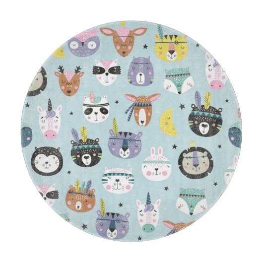 Schattig dier Tribal: Boho patroon Snijplank (Voorkant)