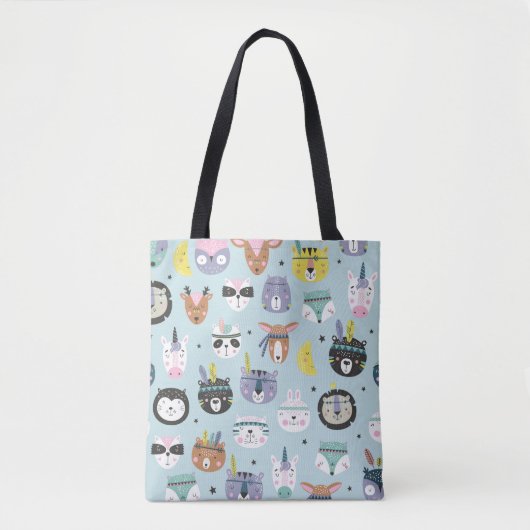 Schattig dier Tribal: Boho patroon Tote Bag (Voorkant)