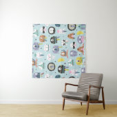 Schattig dier Tribal: Boho patroon Wandkleed (In Situ (horizontaal))