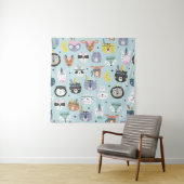 Schattig dier Tribal: Boho patroon Wandkleed (In situ)