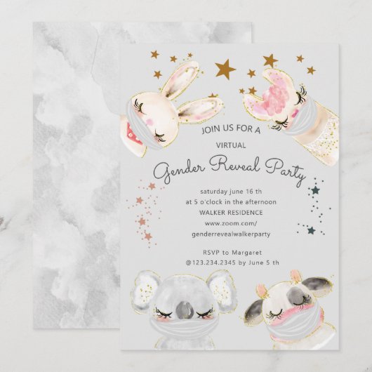 schattig dier wordt masker virtuele sekse onthulli (Voorkant / Achterkant)