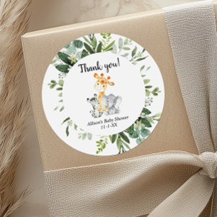 Schattig Dieren Genderneutraal baby shower Ronde Sticker