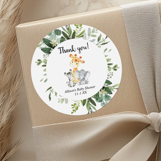Schattig Dieren Genderneutraal baby shower Ronde Sticker