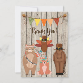 Schattig Dieren, Pelgrims Indianen Thanksgiving Pl Bedankkaart