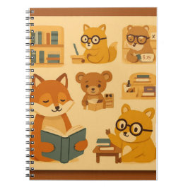 Schattig Dieren School Notitieboek Cover Ontwerp