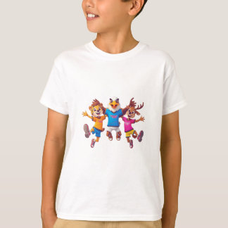 Schattig Dieren Sportteam Mascotte Cartoon Ontwerp T-shirt