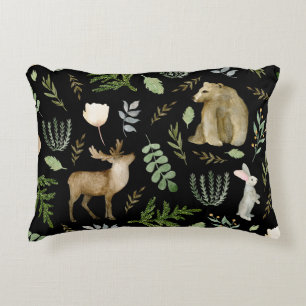 Schattig Dieren: Waterverf Hand getrokken. Accent Kussen