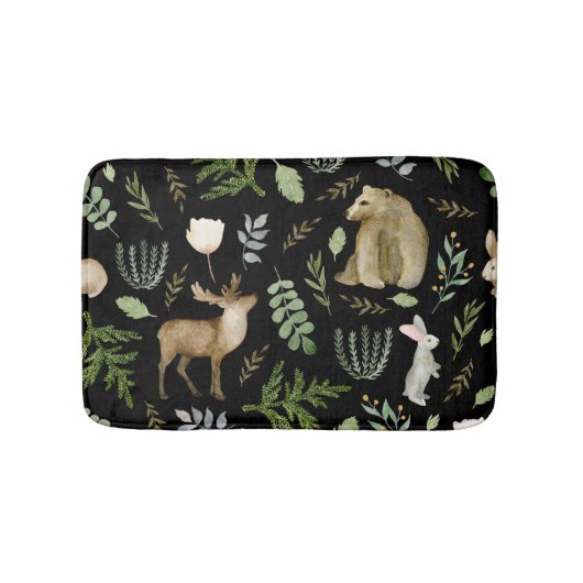 Schattig Dieren: Waterverf Hand getrokken. Badmat (Voorkant)