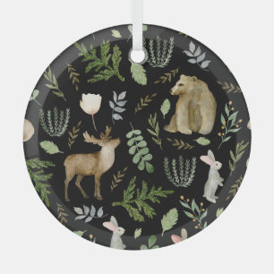 Schattig Dieren: Waterverf Hand getrokken. Glas Ornament
