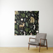 Schattig Dieren: Waterverf Hand getrokken. Wandkleed (In situ)