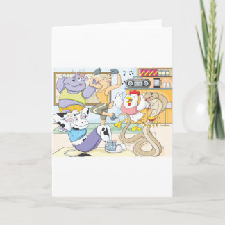 Schattig Dieren Werk Uit In Gym Shirt Fitness Kaart