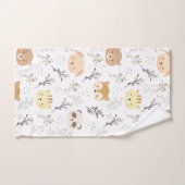 Schattig dierenhoofd en bloemmotief bad handdoek (Handdoek)