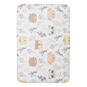 Schattig dierenhoofd en bloemmotief badmat (Voorkant Verticaal)