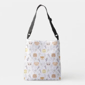 Schattig dierenhoofd en bloemmotief crossbody tas (Achterkant)