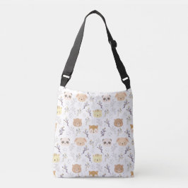Schattig dierenhoofd en bloemmotief crossbody tas
