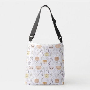 Schattig dierenhoofd en bloemmotief crossbody tas