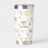 Schattig dierenhoofd en bloemmotief geïsoleerde drinkbeker (Links)