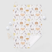 Schattig dierenhoofd en bloemmotief golfhanddoek (Insitu)