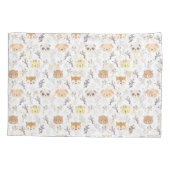 Schattig dierenhoofd en bloemmotief kussensloop (Achterkant)