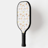Schattig dierenhoofd en bloemmotief pickleball paddle (Links)