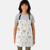 Schattig dierenhoofd en bloemmotief schort (Insitu)