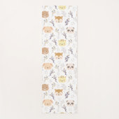 Schattig dierenhoofd en bloemmotief yogamat (Voorkant)