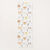 Schattig dierenhoofd en bloemmotief yogamat (Achterkant)