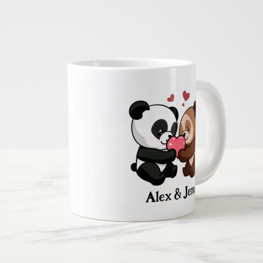 Schattig Dierenpaar Grote Koffiekop (Voorkant rechts)