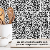 Schattig dierenprint patroon zwart wit luipaard tegeltje