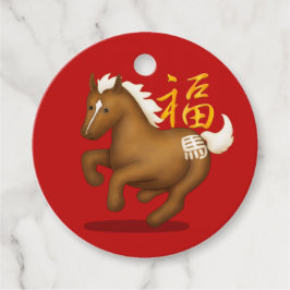 Schattig Dierenriem Paard "Fortuin" Chinees Nieuwj Bedankjes Labels