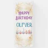 schattig dierlijk blauw op de eerste verjaardag spandoek (Verticaal)