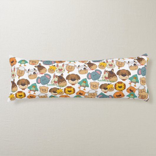 Schattig dierlijk boerderij koeien konijnen kinder lichaamskussen (Voorkant)