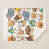 Schattig dierlijk boerderij olifant kind konijnen sherpa deken (Voorkant (horizontaal))