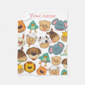 Schattig dierlijk boerderij olifant koe witte kind fleece deken (Voorkant)