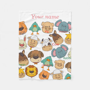 Schattig dierlijk boerderij olifant koe witte kind fleece deken