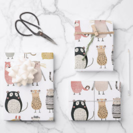 Schattig dierlijk Collectie Inpakpapier Vel