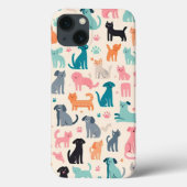 Schattig Dierlijk Design Naadloos Hond & Kattenpat Case-Mate iPhone Case (Achterkant)